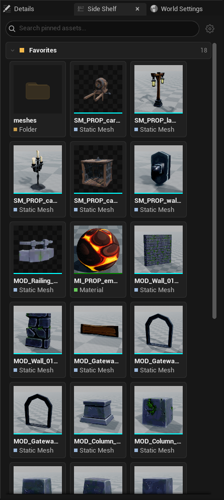 Asset Shelf Side Shelf