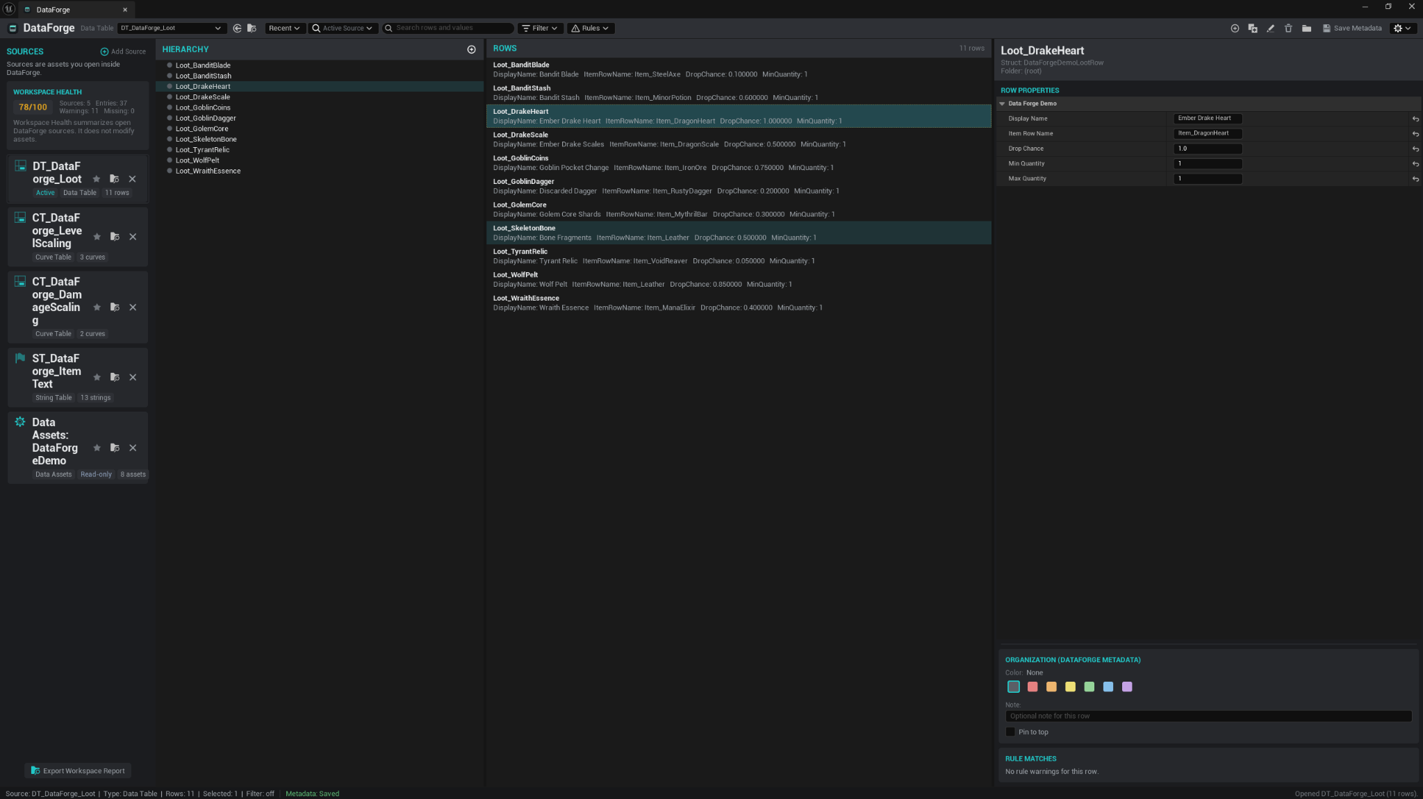 DataForge workbench