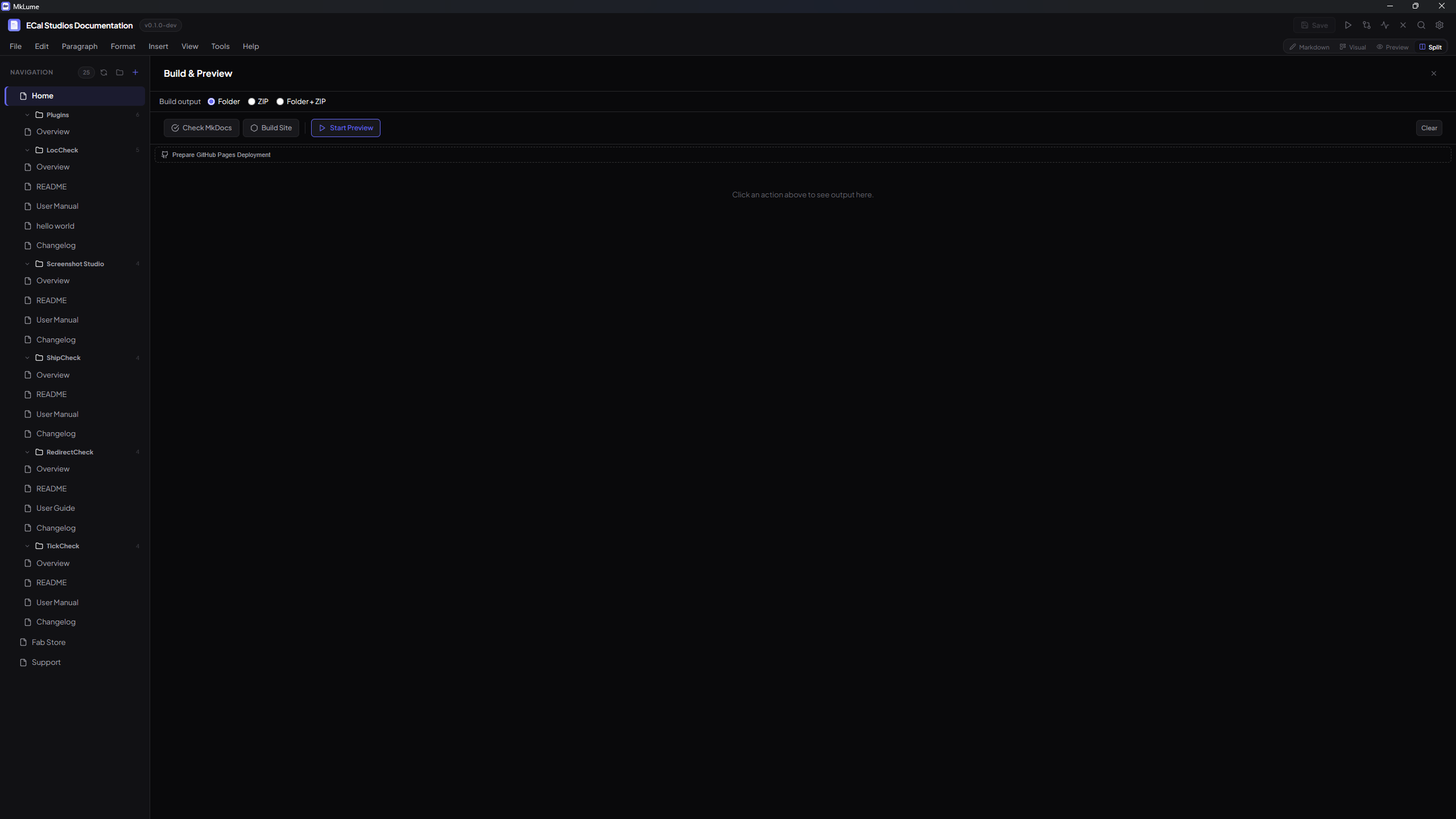 MkLume build panel