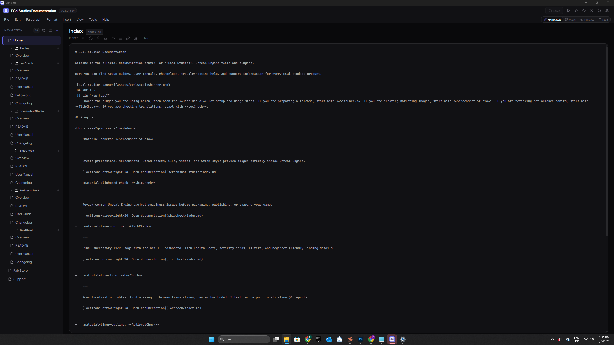 MkLume Markdown mode