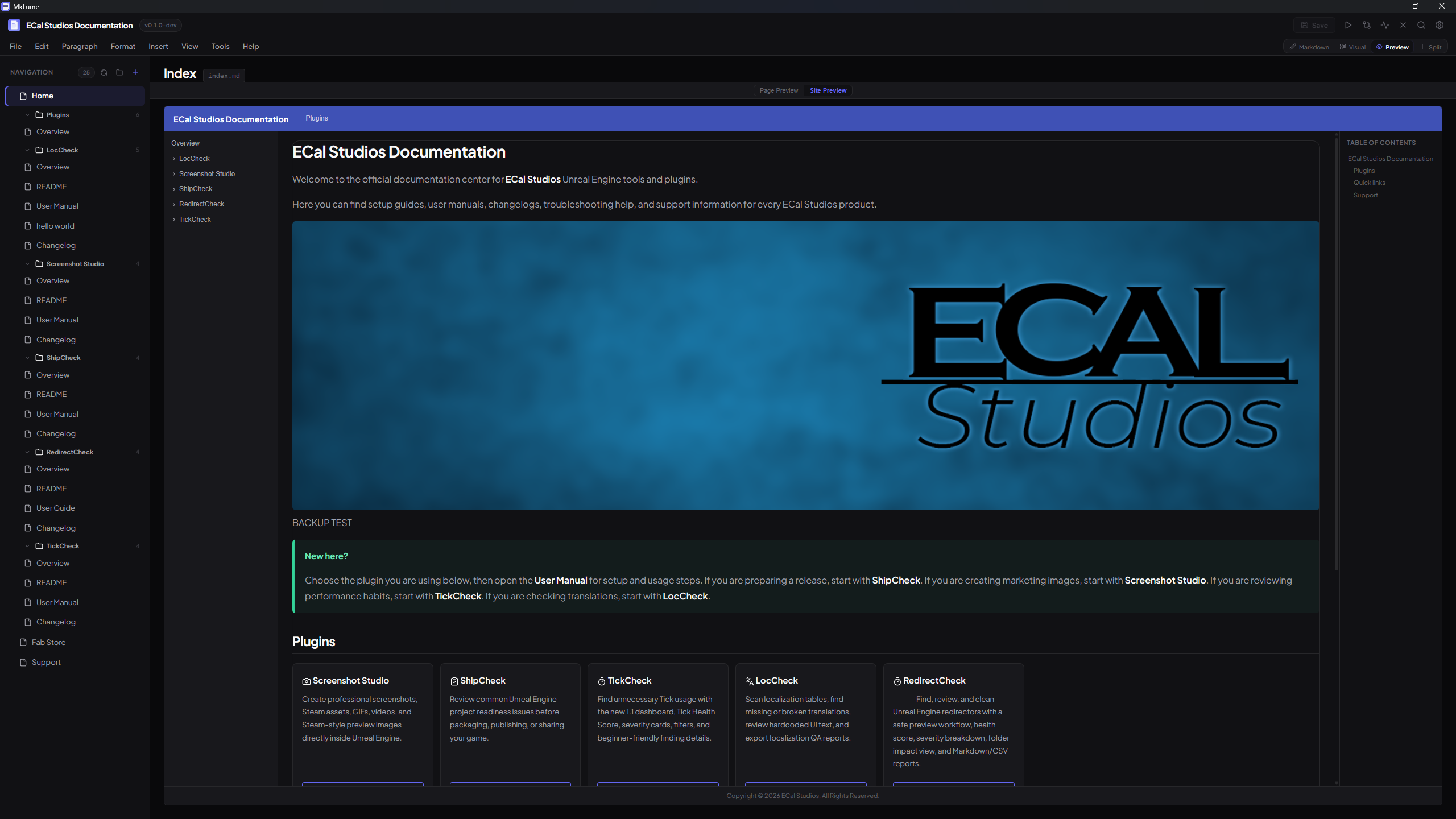 MkLume site preview